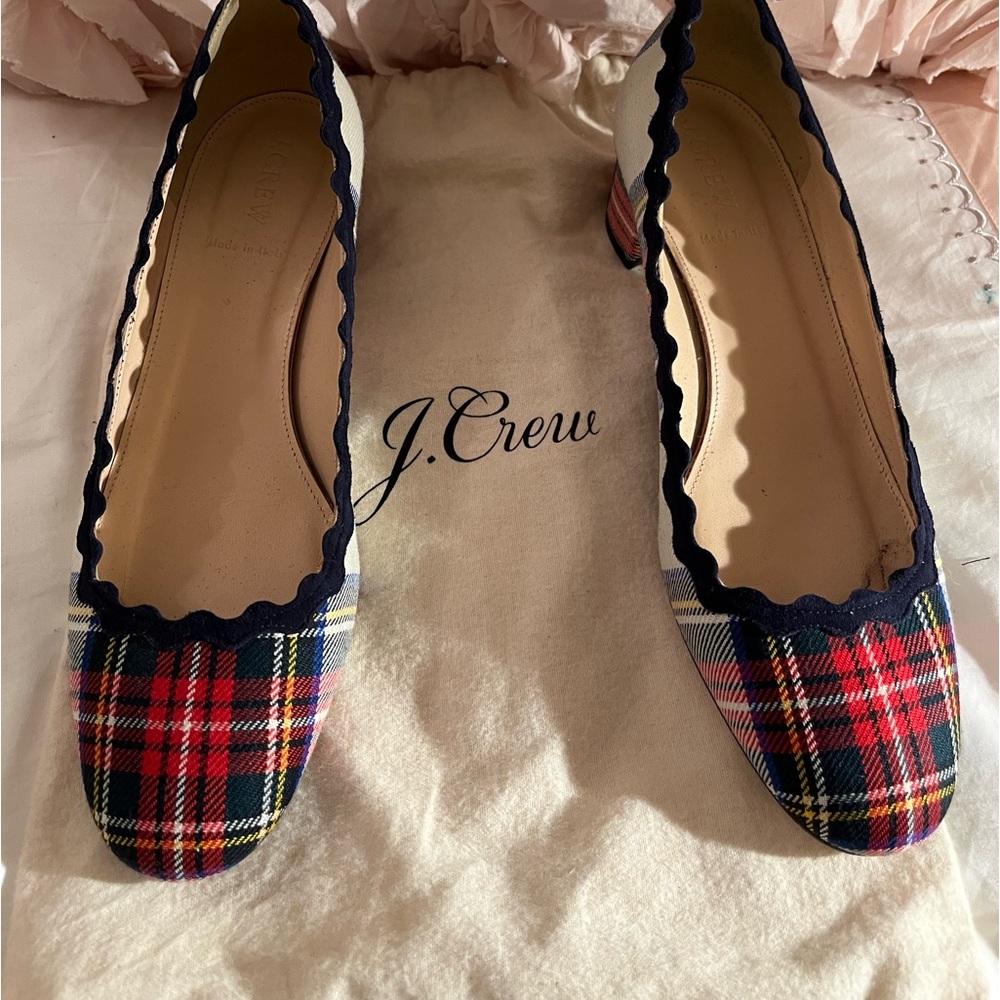 JCtew wool plaid shoes/ heals